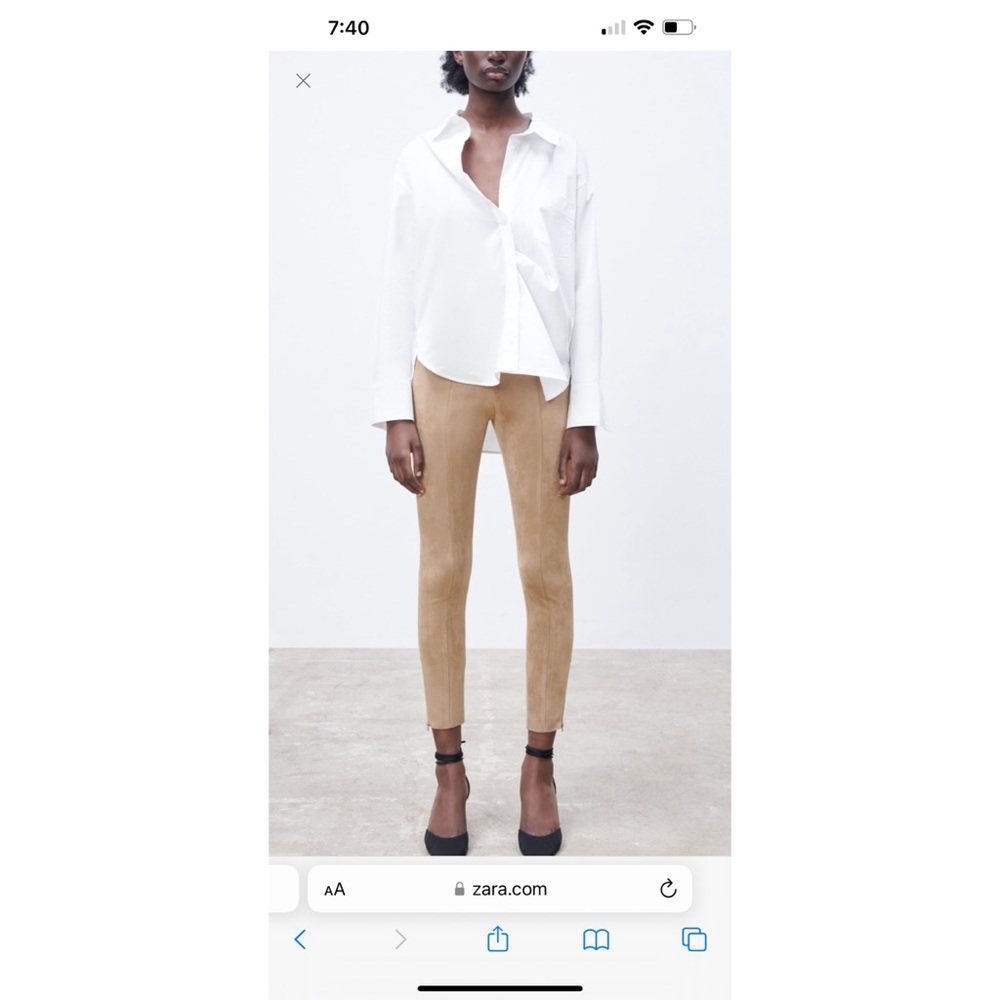 Zara suede leggings